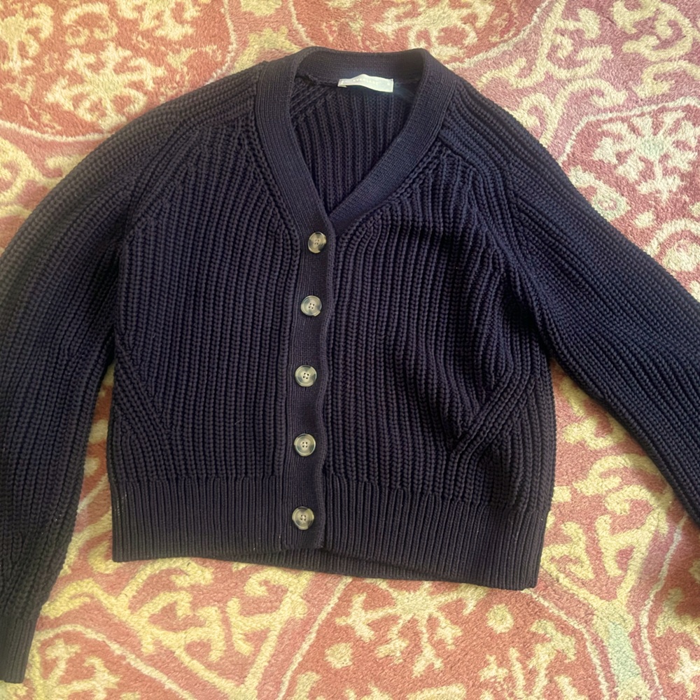 Everlane The Texture Cotton Cardigan in Black size Medium